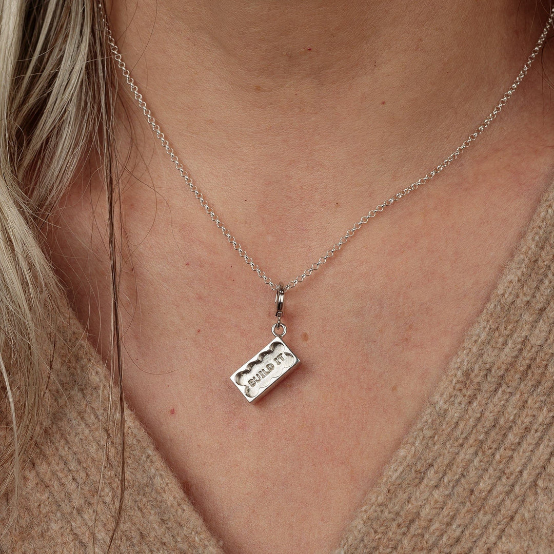 Silver Building Block Necklace CNSBB-1
