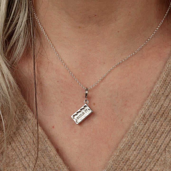Silver Building Block Necklace CNSBB-1