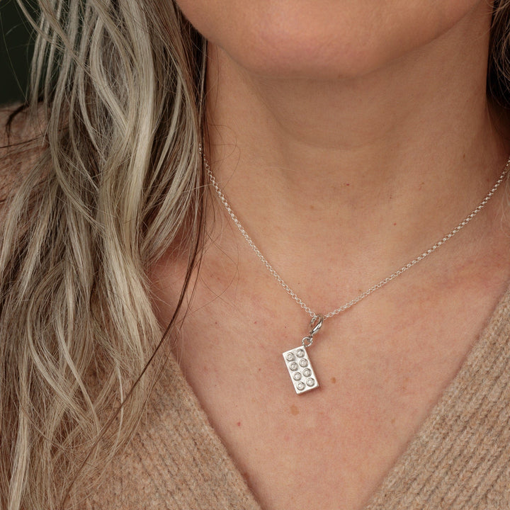 Silver Building Block Necklace CNSBB-1