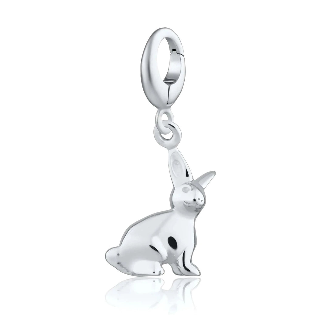 Silver Bunny Charm CSBU