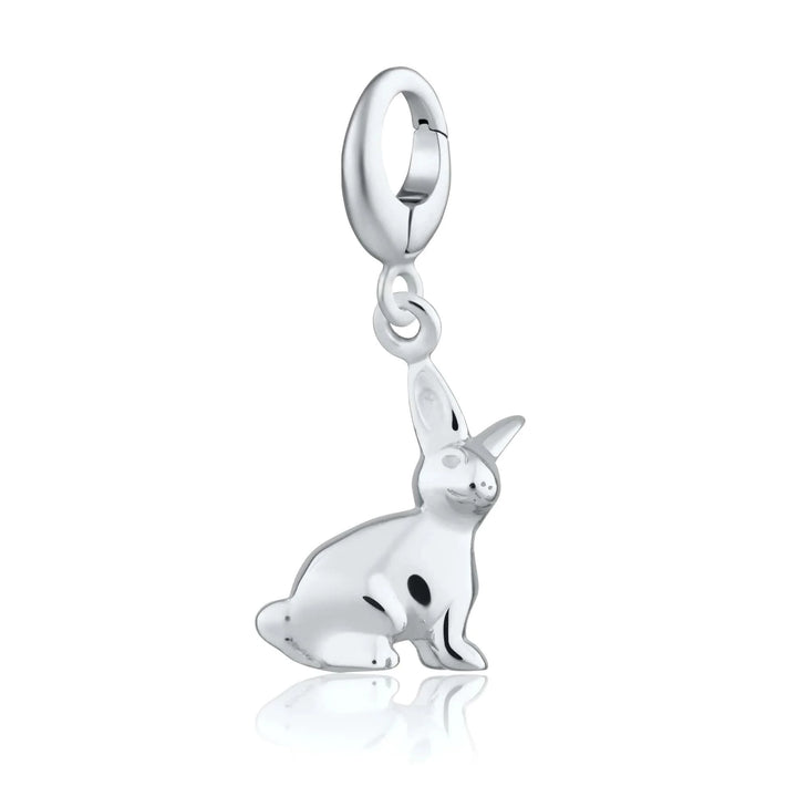 Silver Bunny Charm CSBU