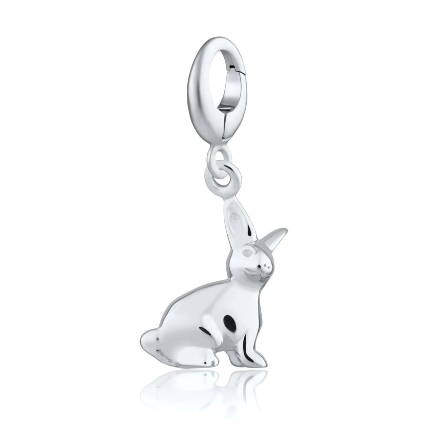 Silver Bunny Charm CSBU