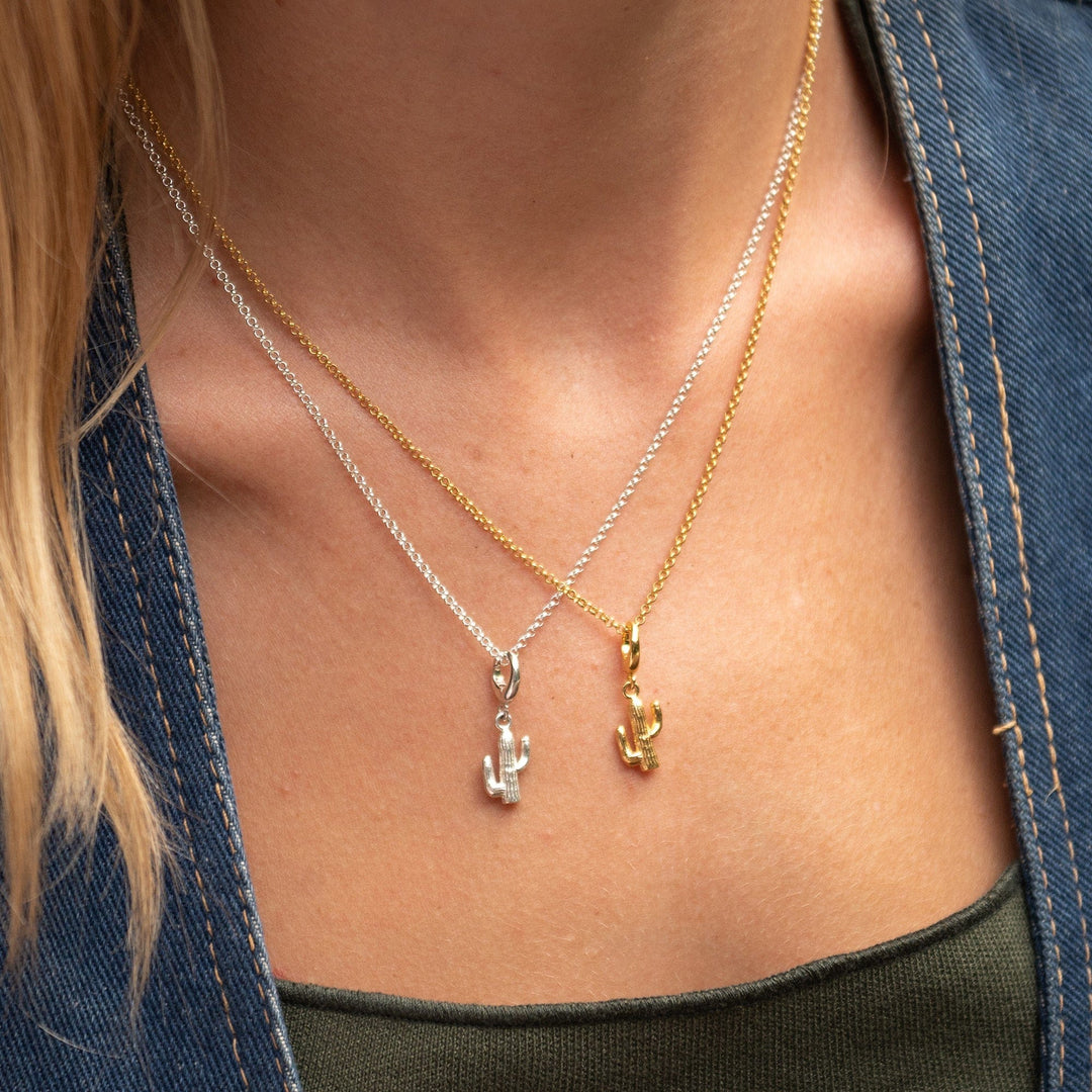Silver Cactus Charm Necklace CNSCAC-1
