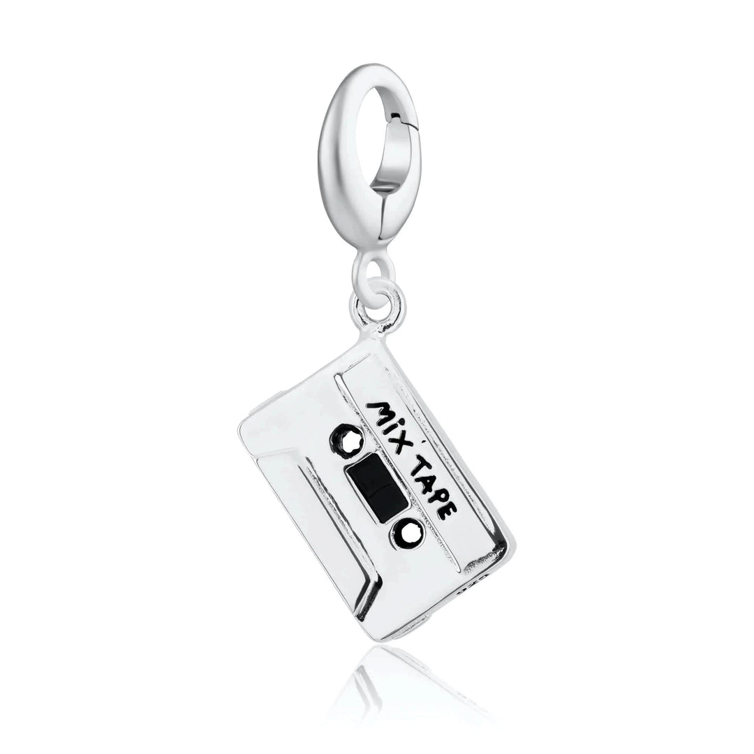 Silver Cassette Tape Charm CSTAPE