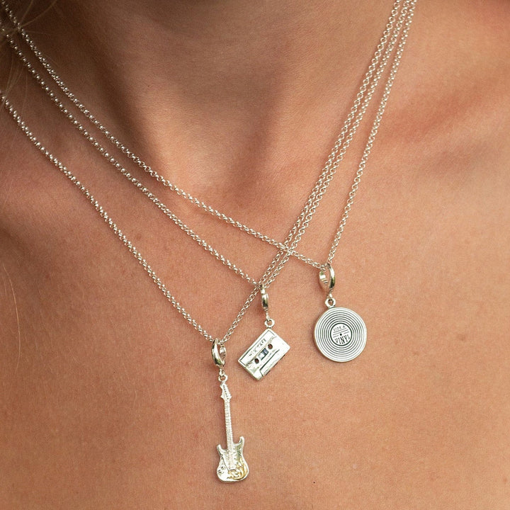 Silver Cassette Tape Necklace CNSTAPE-1