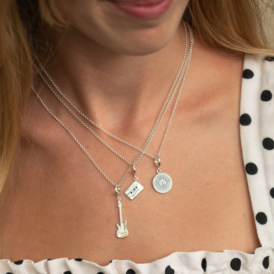 Silver Cassette Tape Necklace CNSTAPE-1