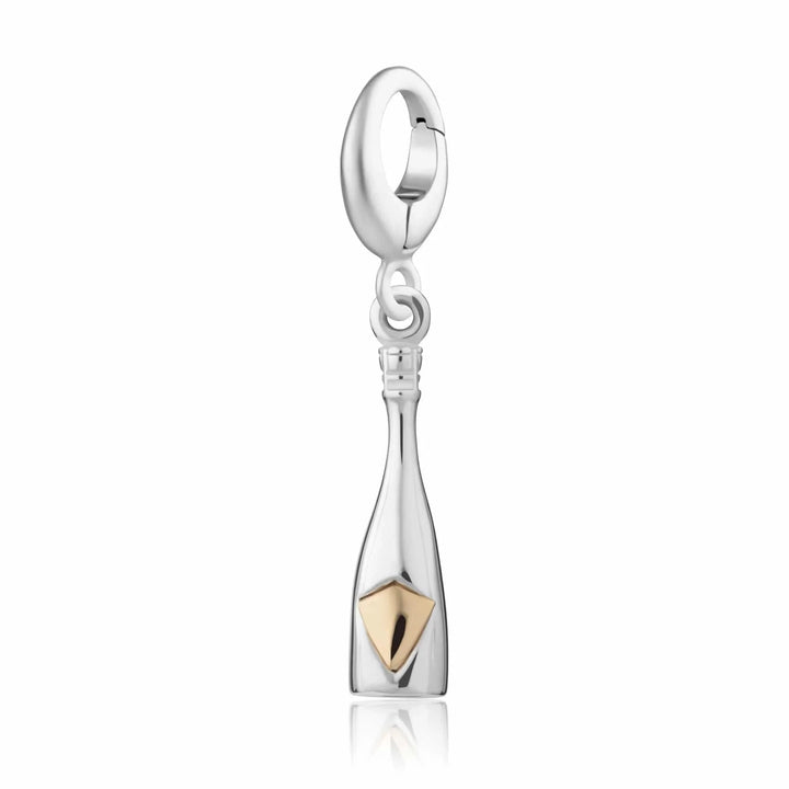 Silver Champagne Bottle Charm CSCHB