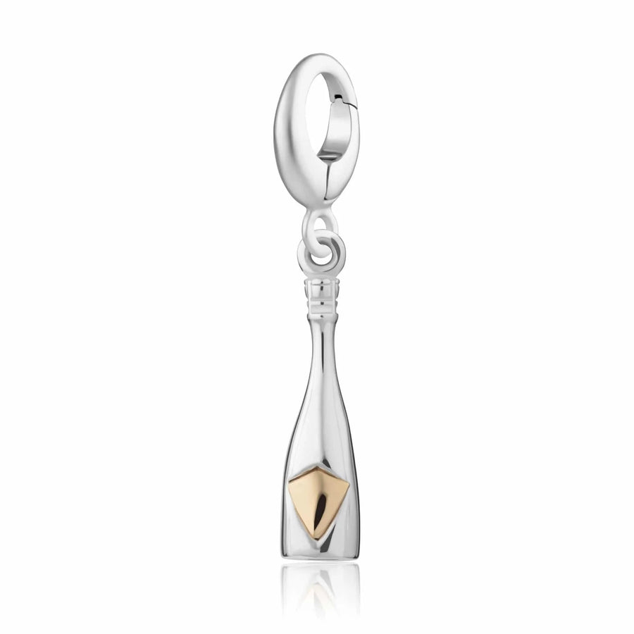 Silver Champagne Bottle Charm CSCHB