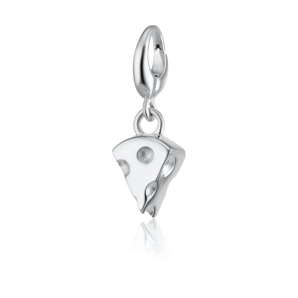 Silver Cheese Slice Charm CSCHS