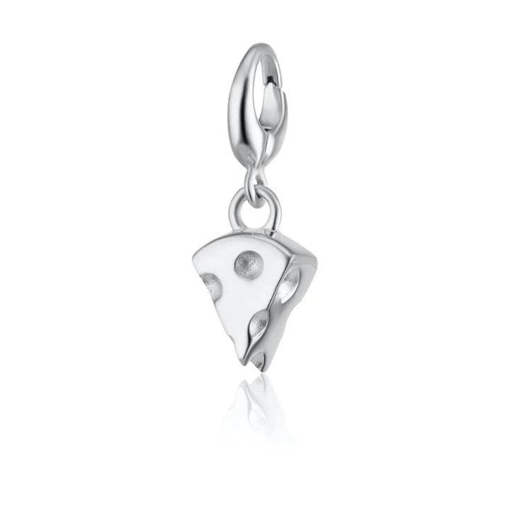 Silver Cheese Slice Charm CSCHS