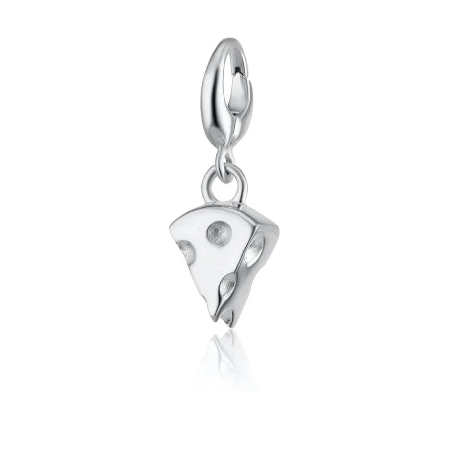 Silver Cheese Slice Charm CSCHS