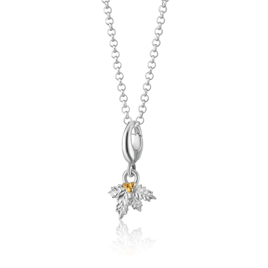 Silver Christmas Holly Necklace CNSHOL-1