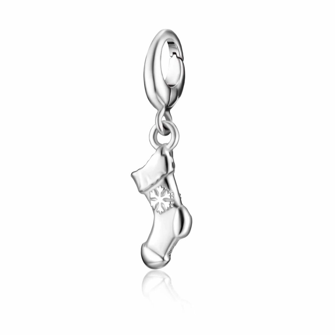 Silver Christmas Stocking Charm CSSTK
