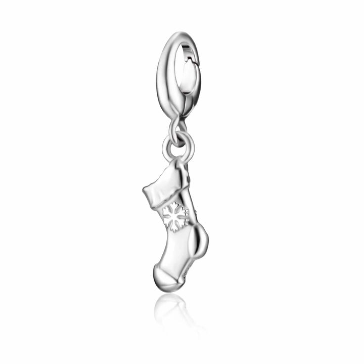 Silver Christmas Stocking Charm CSSTK
