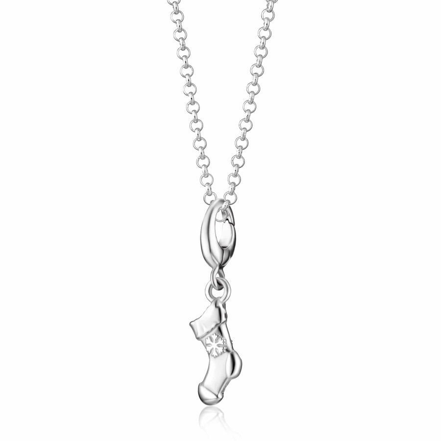 Silver Christmas Stocking Necklace CNSSTK-1