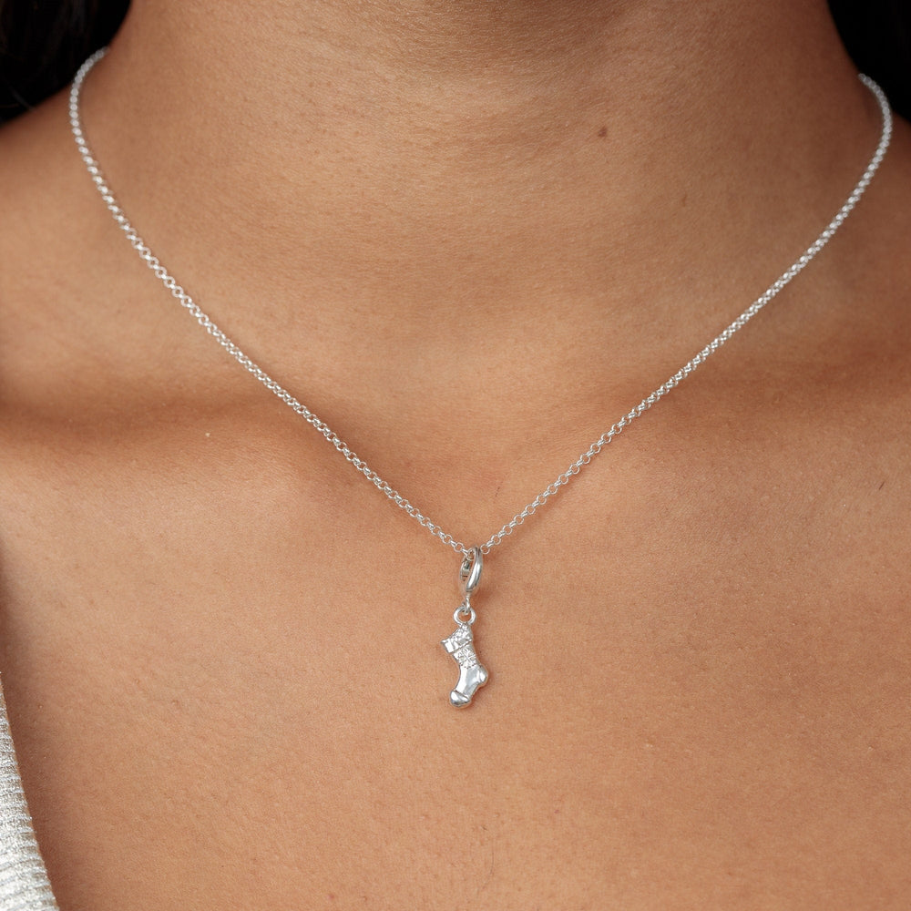 Silver Christmas Stocking Necklace CNSSTK-1