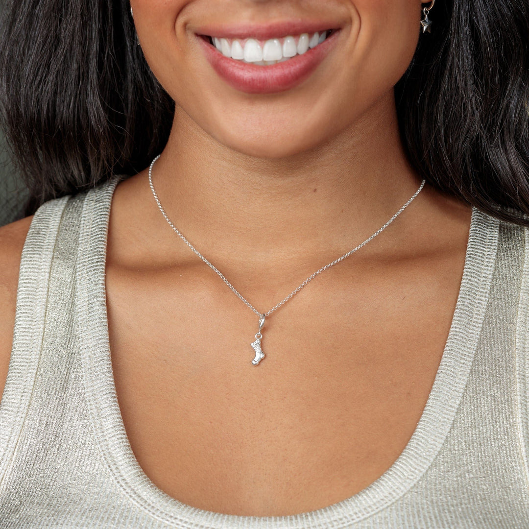 Silver Christmas Stocking Necklace CNSSTK-1