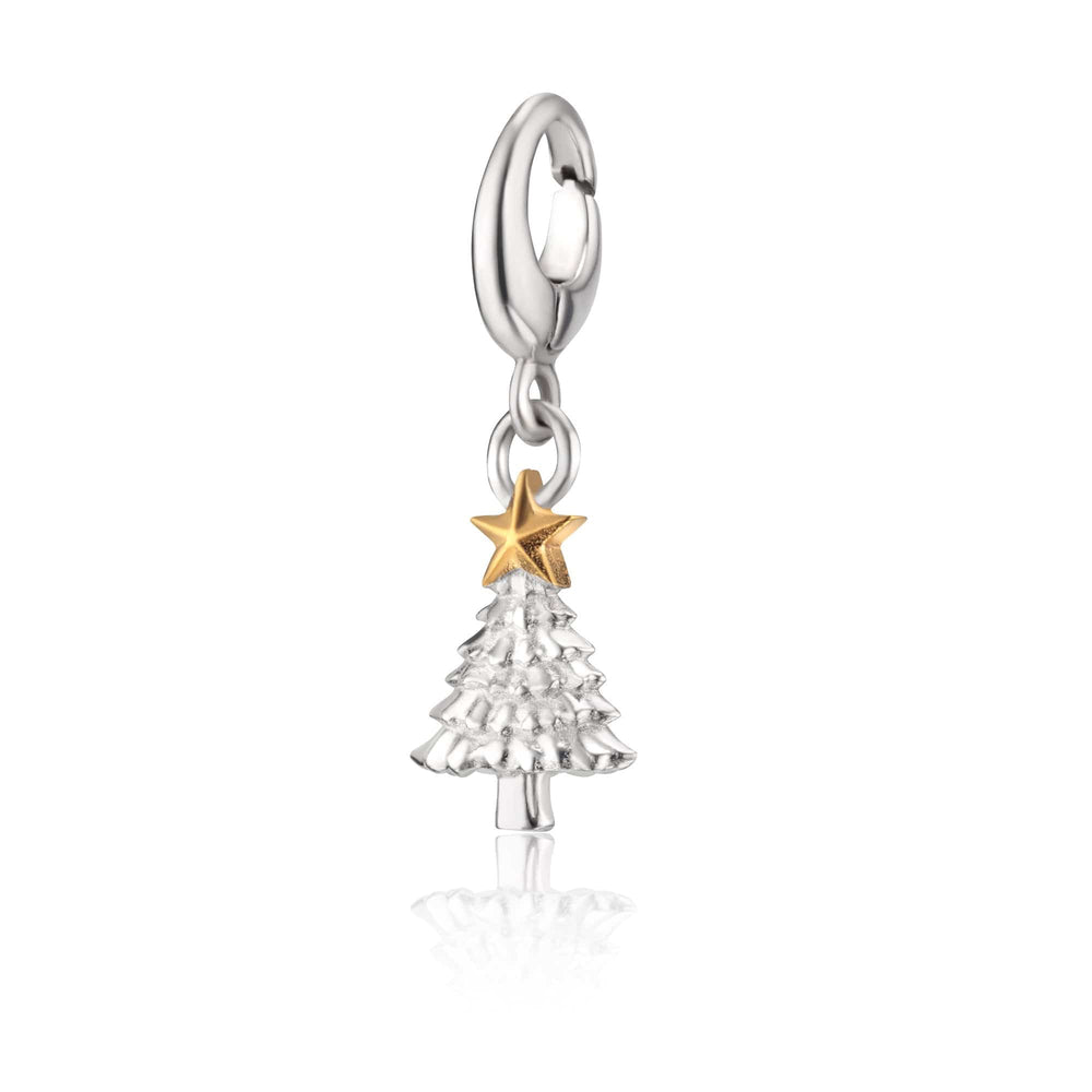Silver Christmas Tree Charm CSXM