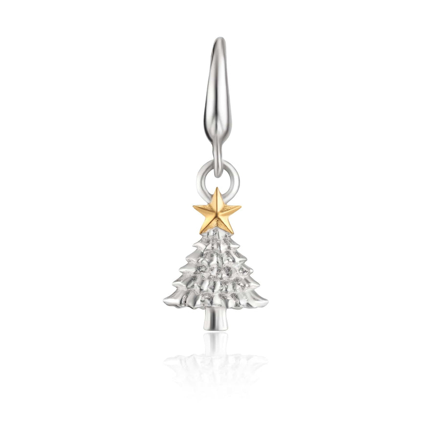 Silver Christmas Tree Charm CSXM