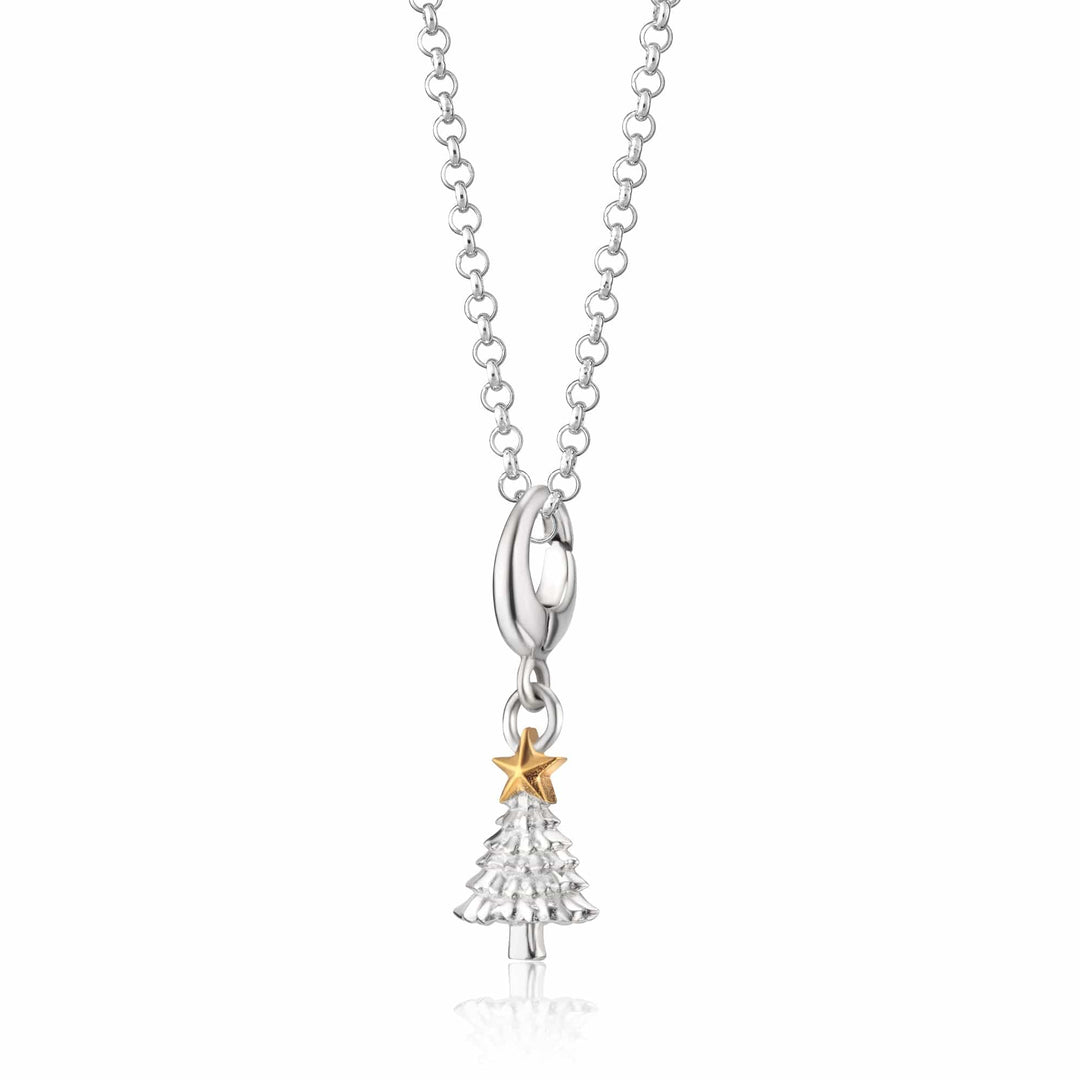 Silver Christmas Tree Necklace CNSXM-1