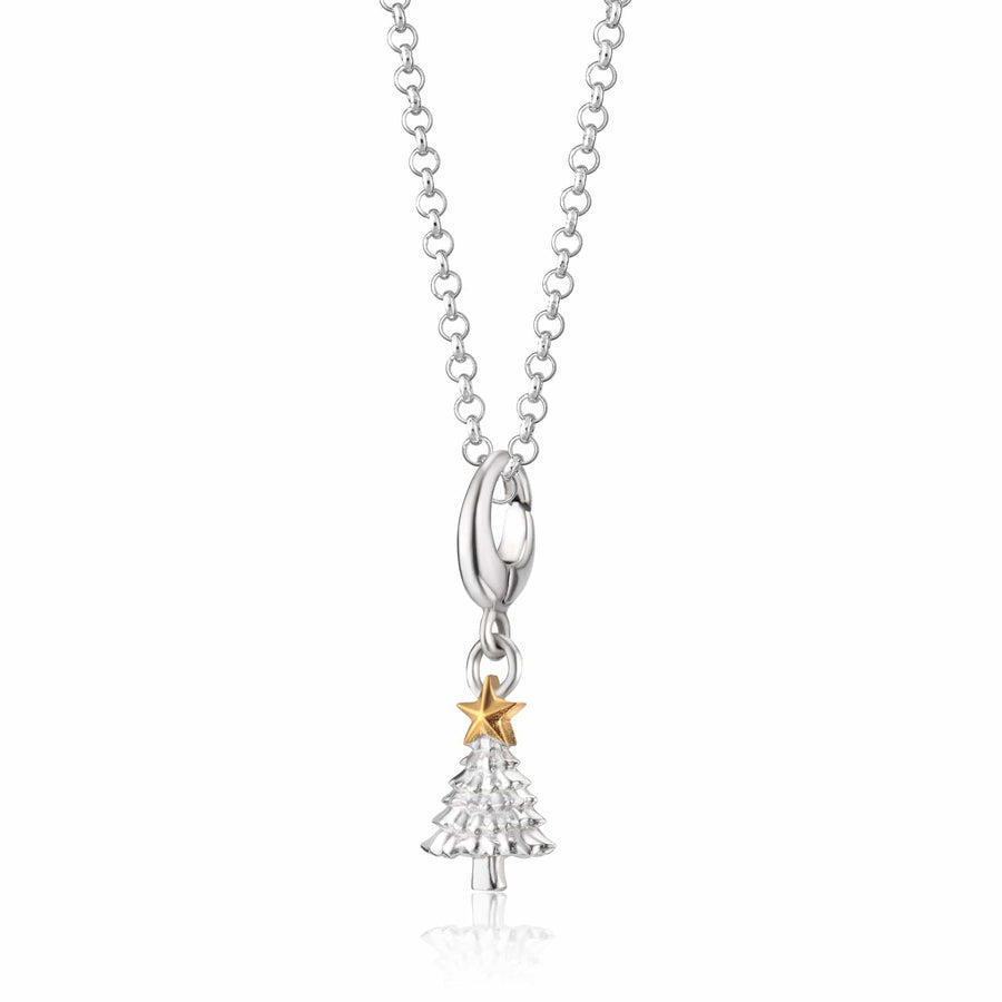 Silver Christmas Tree Necklace CNSXM-1