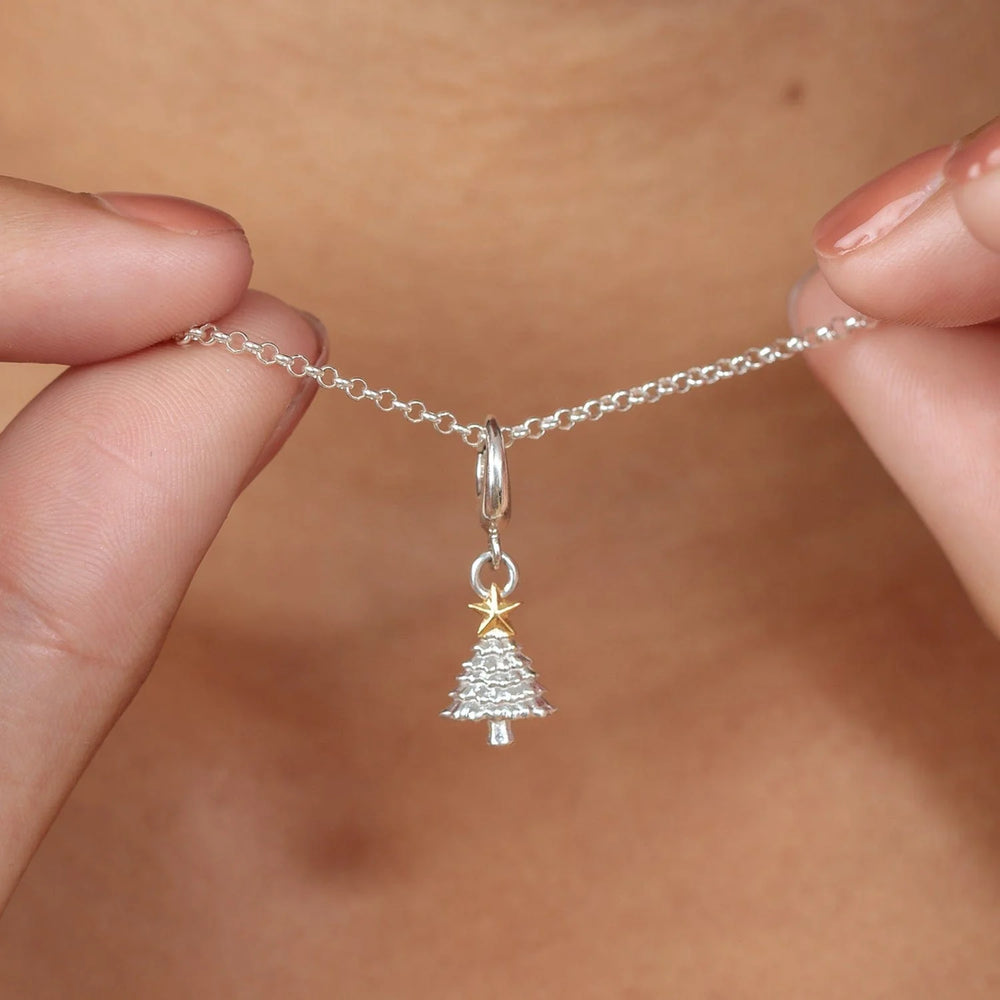 Silver Christmas Tree Necklace CNSXM-1