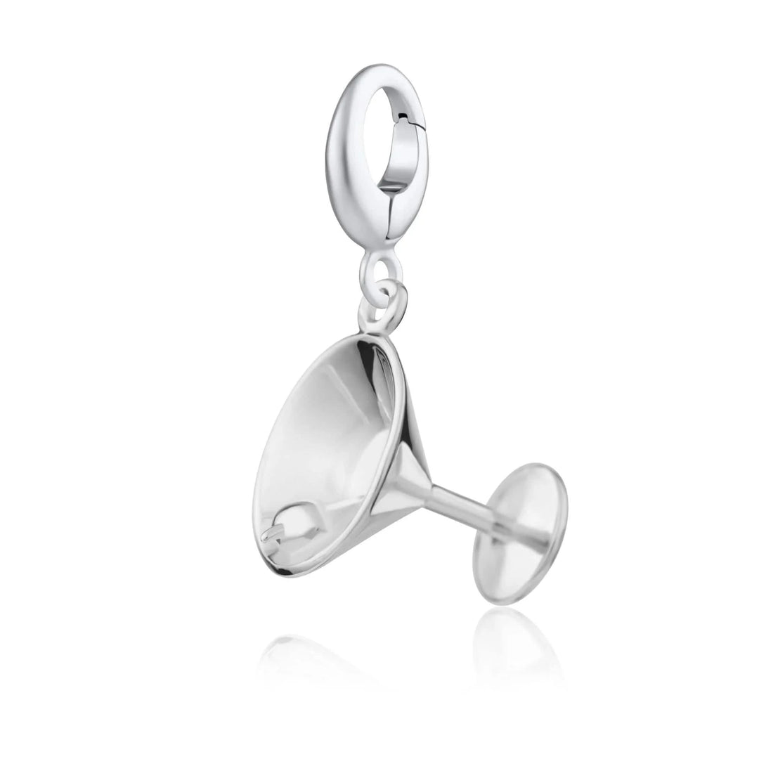 Silver Cocktail Glass Charm CSCG