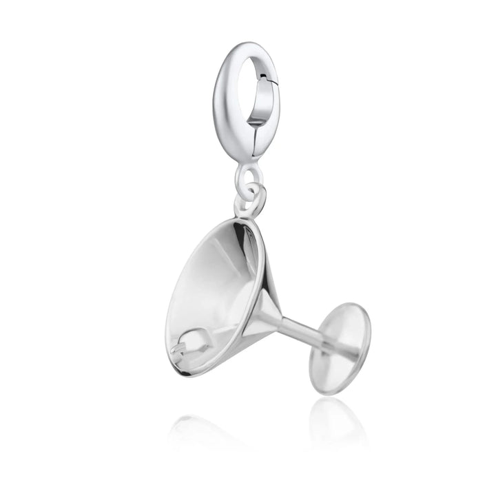 Silver Cocktail Glass Charm CSCG