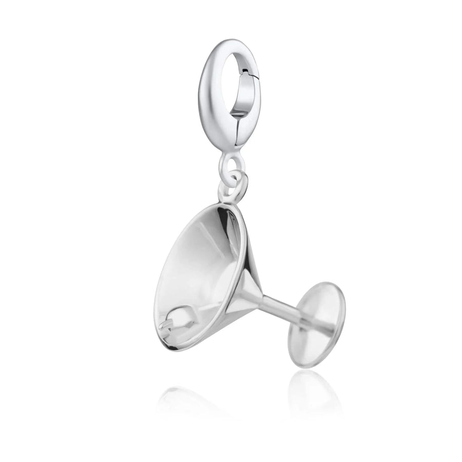 Silver Cocktail Glass Charm CSCG