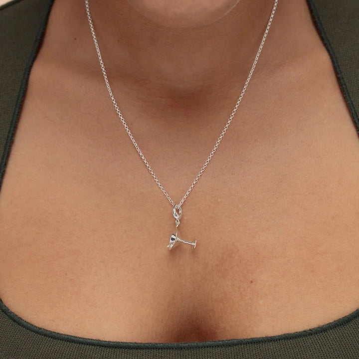 Silver Cocktail Glass Charm CSCG