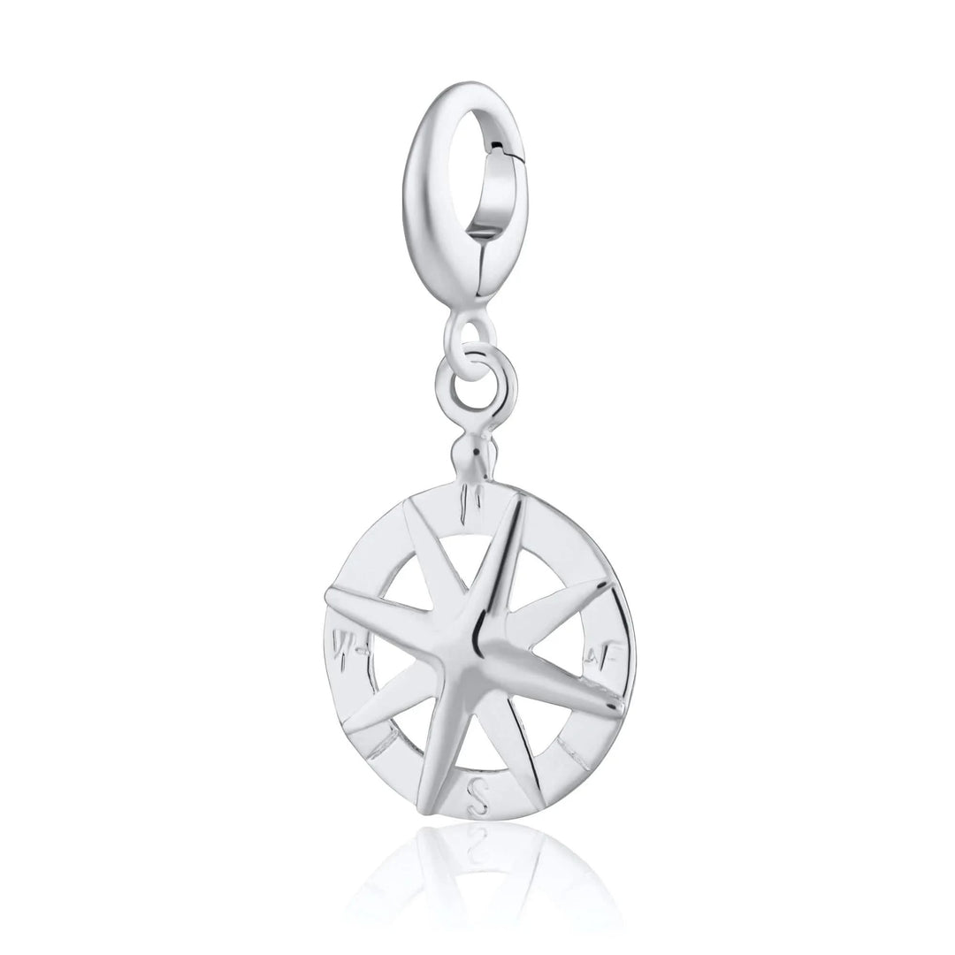 Silver Compass Charm CSCP