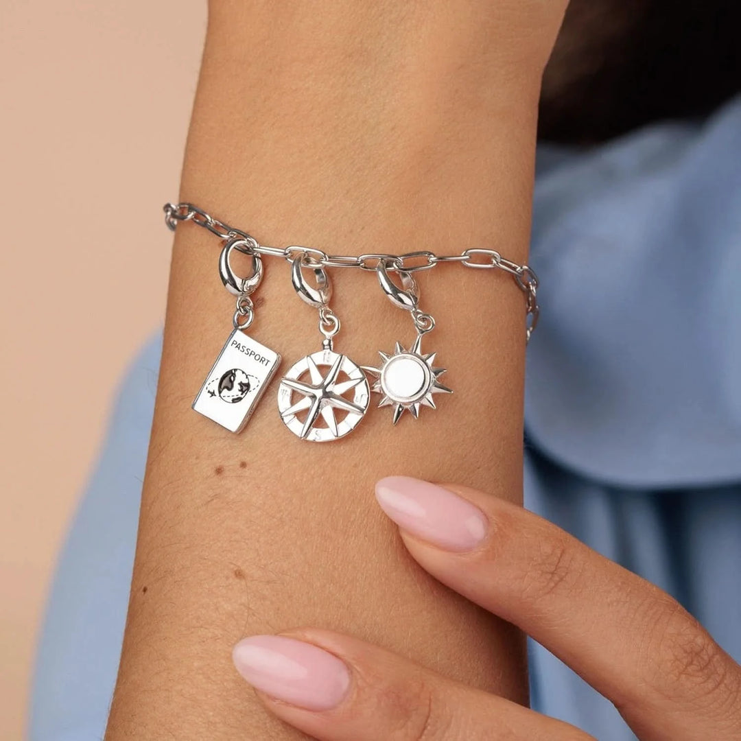 Silver Compass Charm CSCP