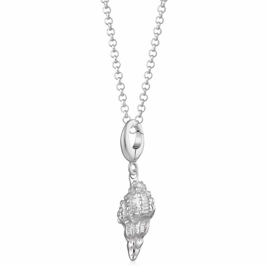 Silver Conch Shell Necklace CNSSS-1