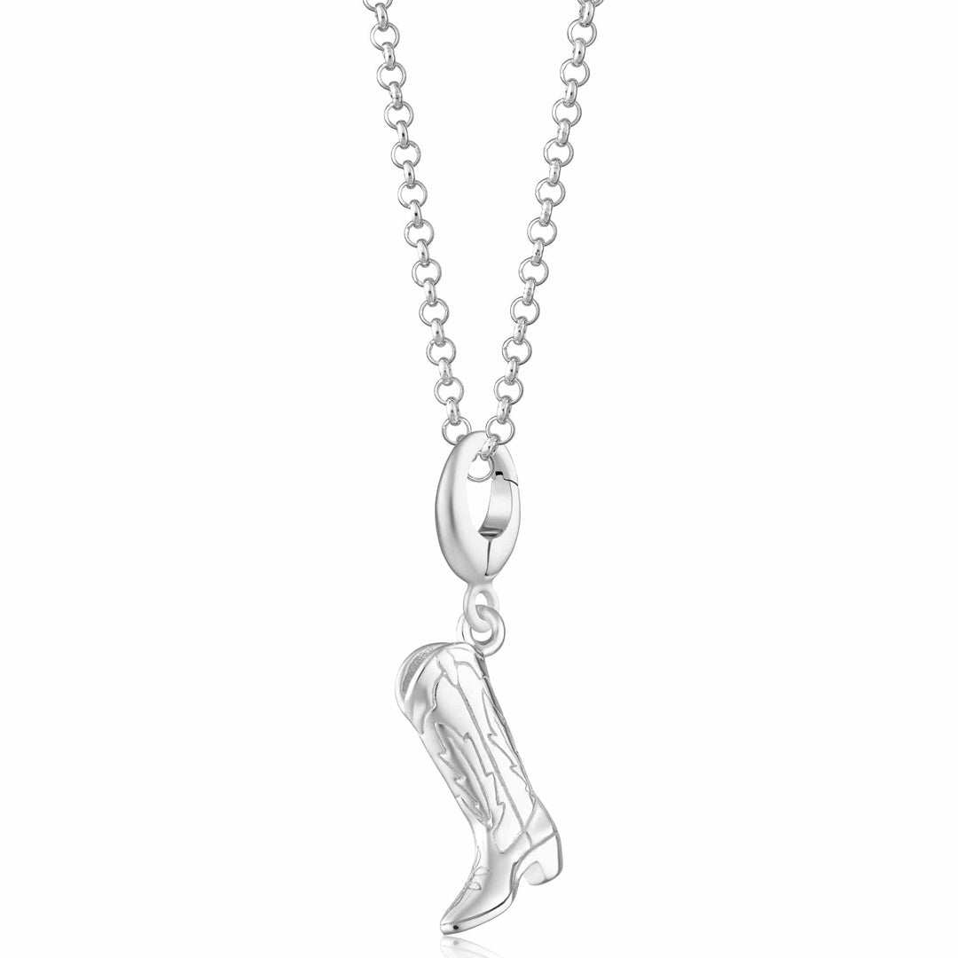 Silver Cowboy Boot Necklace CNSCOBO-1