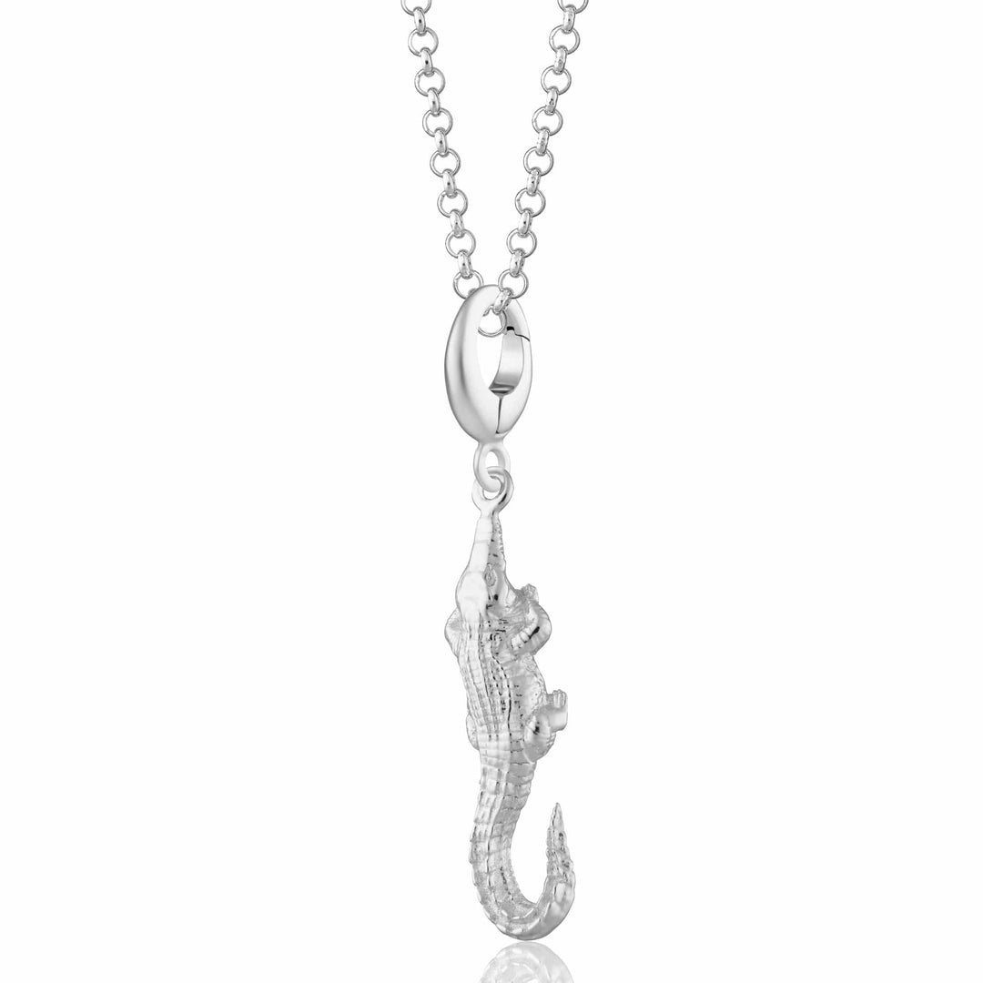 Silver Crocodile Necklace CNSCRO-1