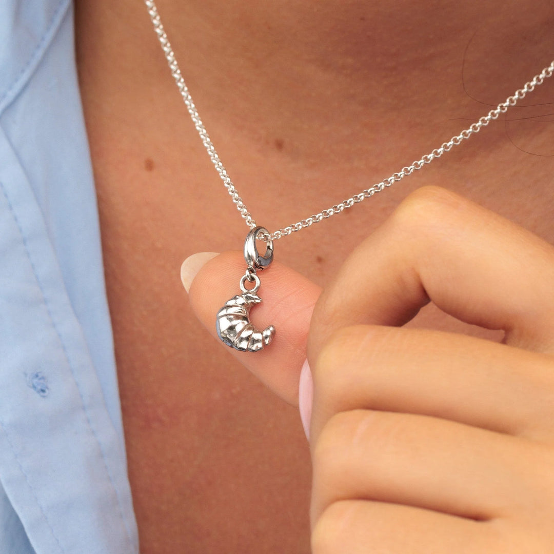Silver Croissant Necklace CNSCRS-1