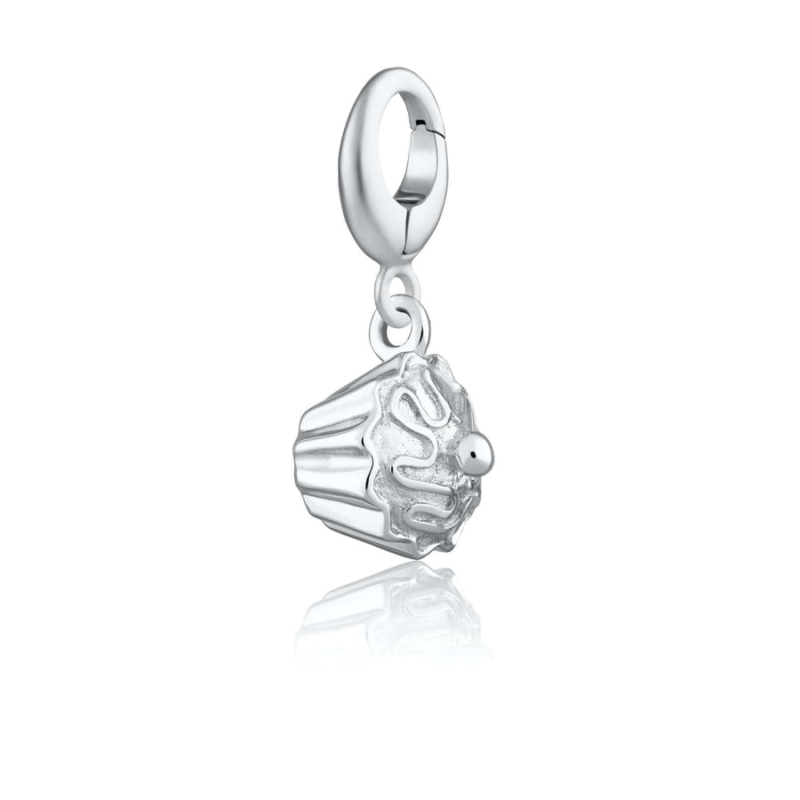 Silver Cupcake Charm CSCC