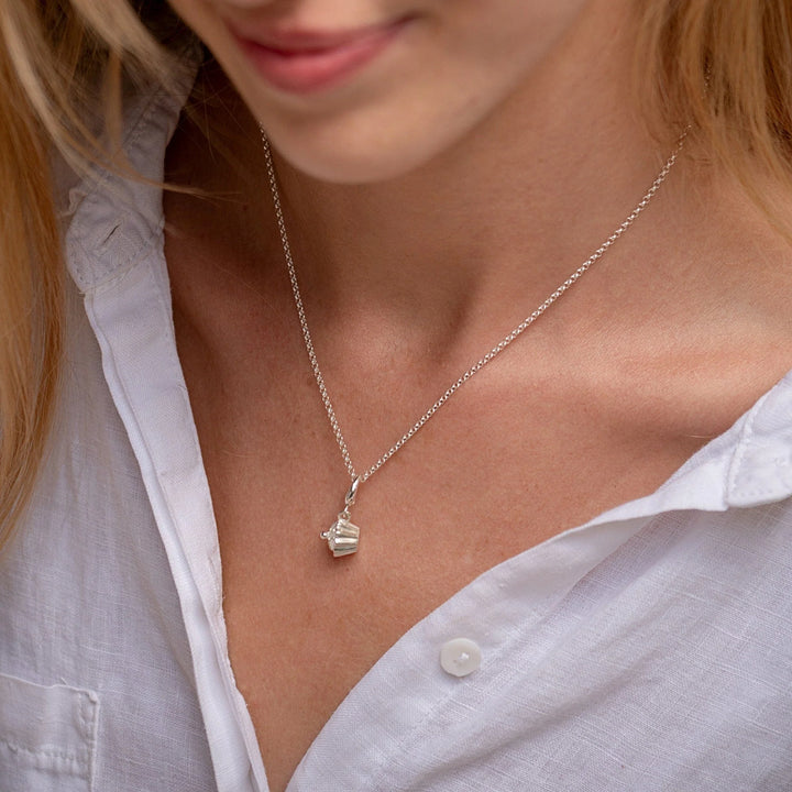 Silver Cupcake Necklace CNSCC-1