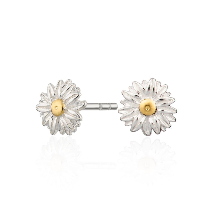 Silver Daisy Stud Earrings SESDSY