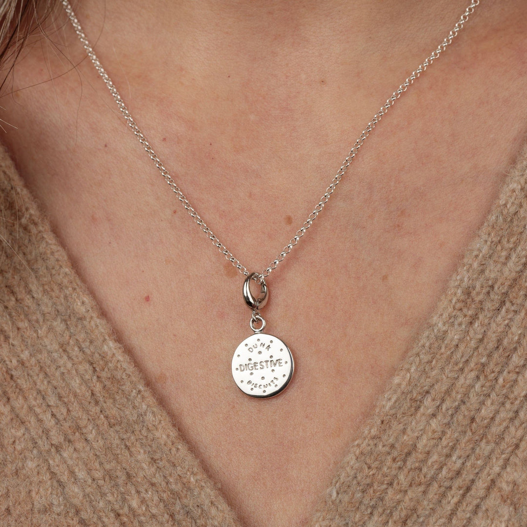 Silver Digestive Biscuit Necklace CNSDG-1