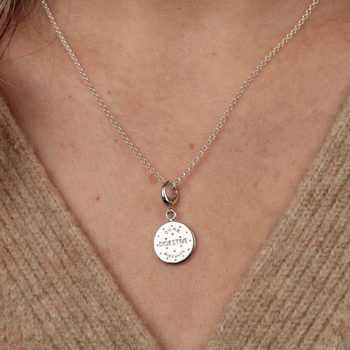Silver Digestive Biscuit Necklace CNSDG-1