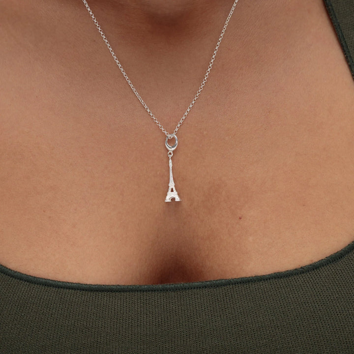 Silver Eiffel Tower Necklace CNSEI-1