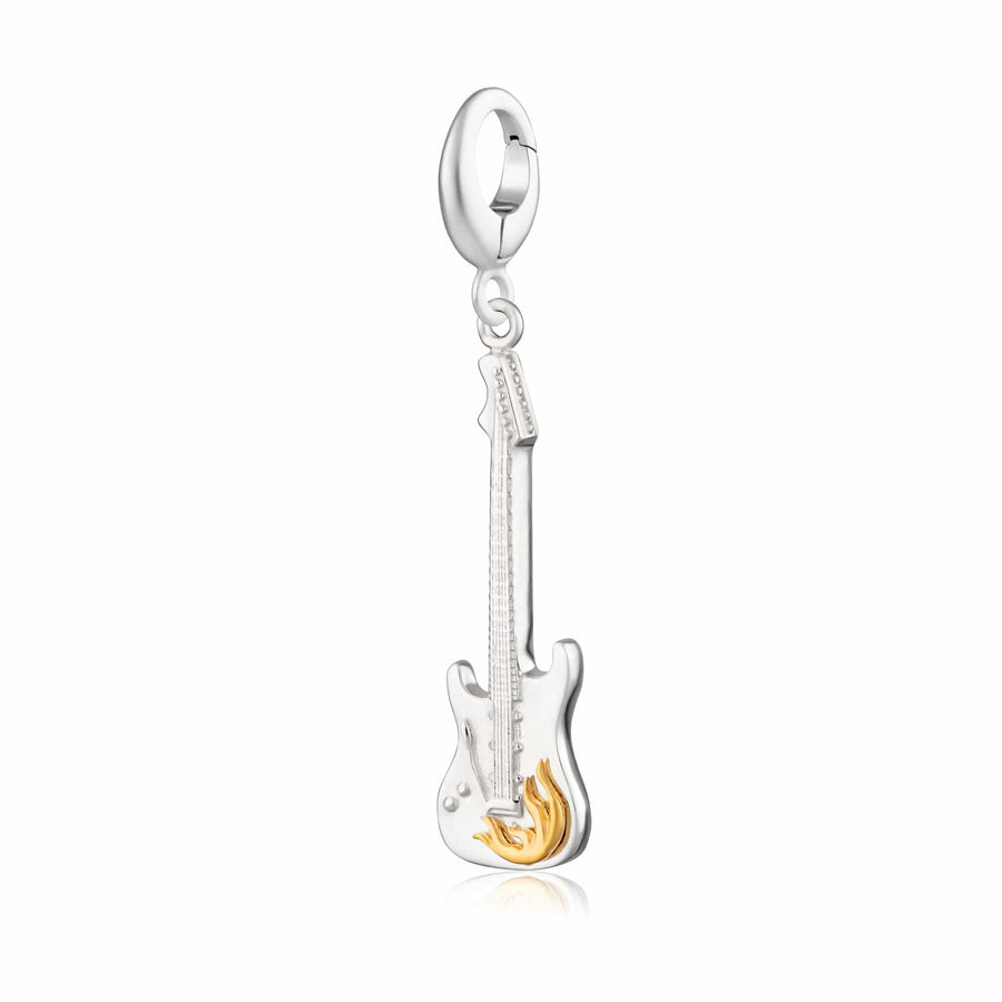Silver Electric Guitar Charm CSEG