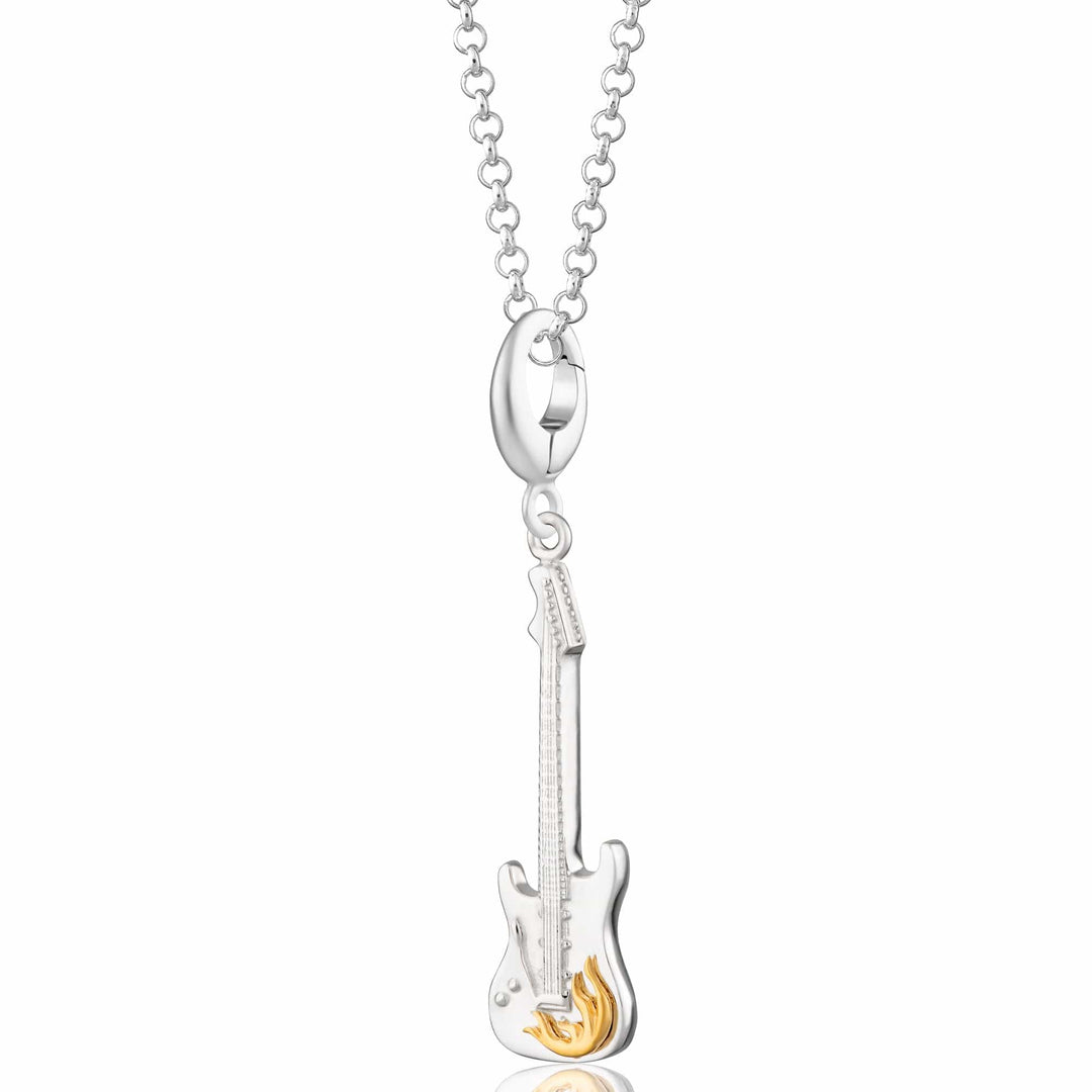 Silver Electric Guitar Necklace CNSEG-1