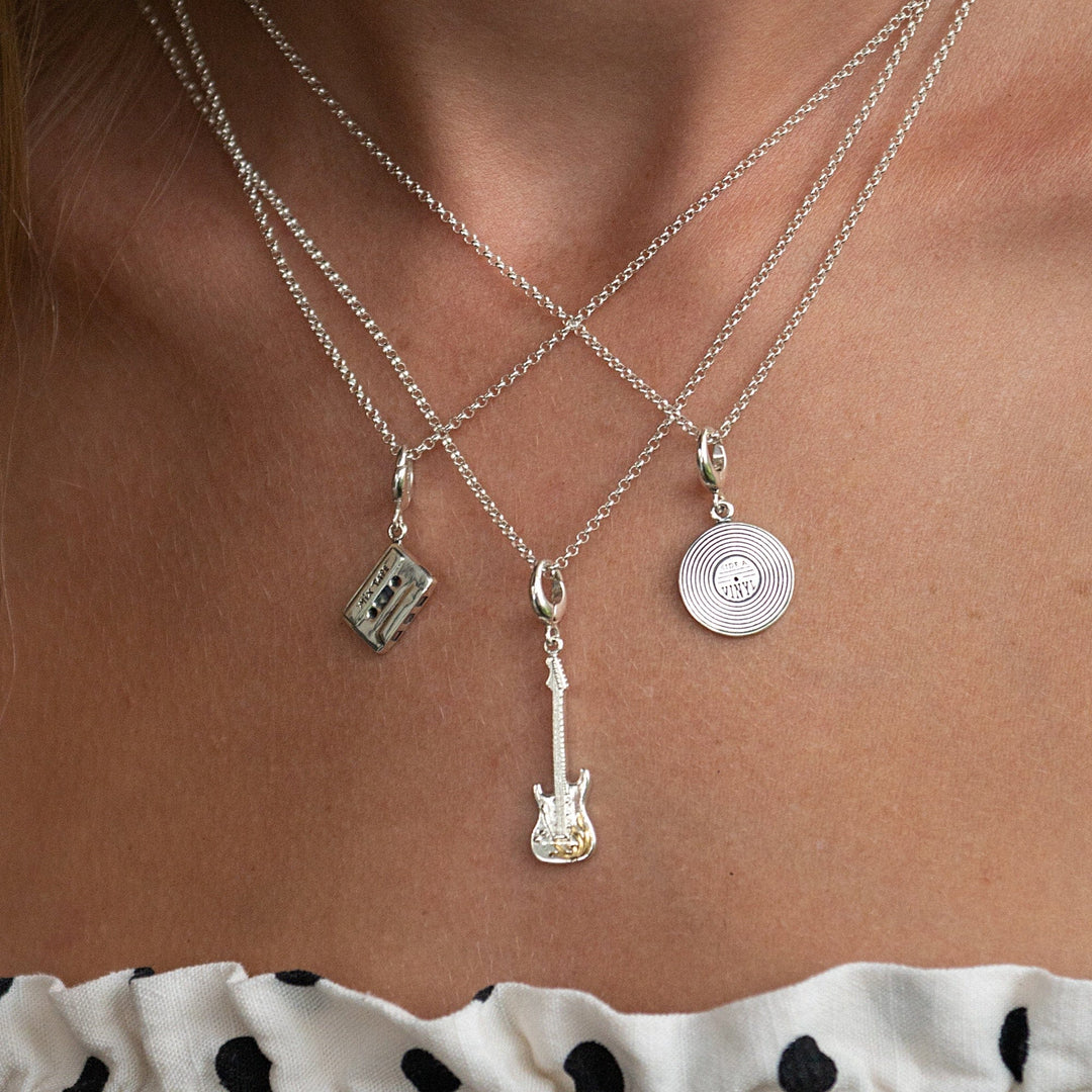 Silver Electric Guitar Necklace CNSEG-1