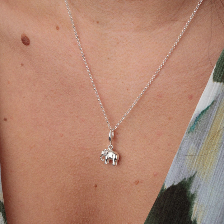Silver Elephant Charm Necklace CNSEL-1