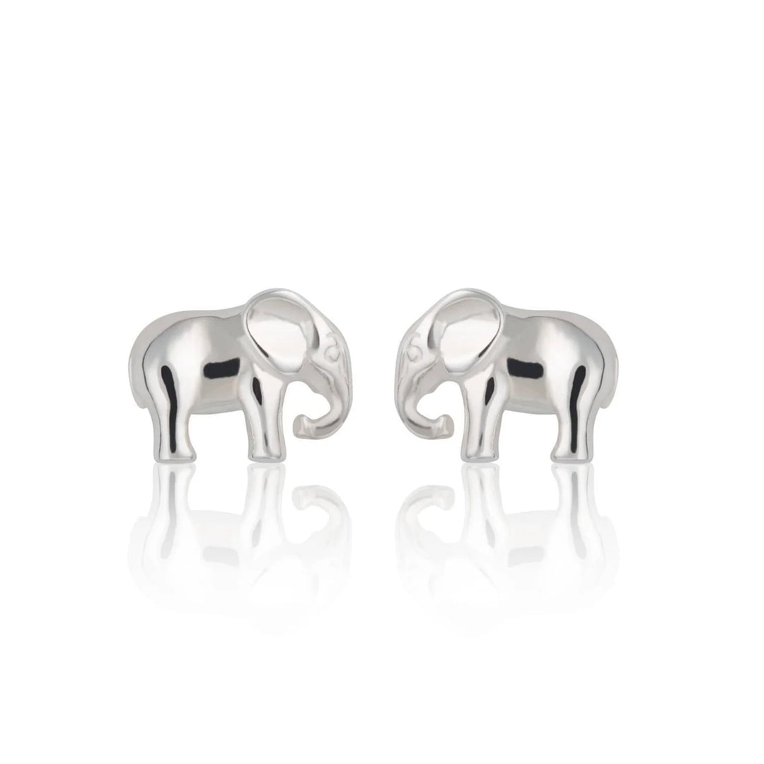 Silver Elephant Stud Earrings SESEL
