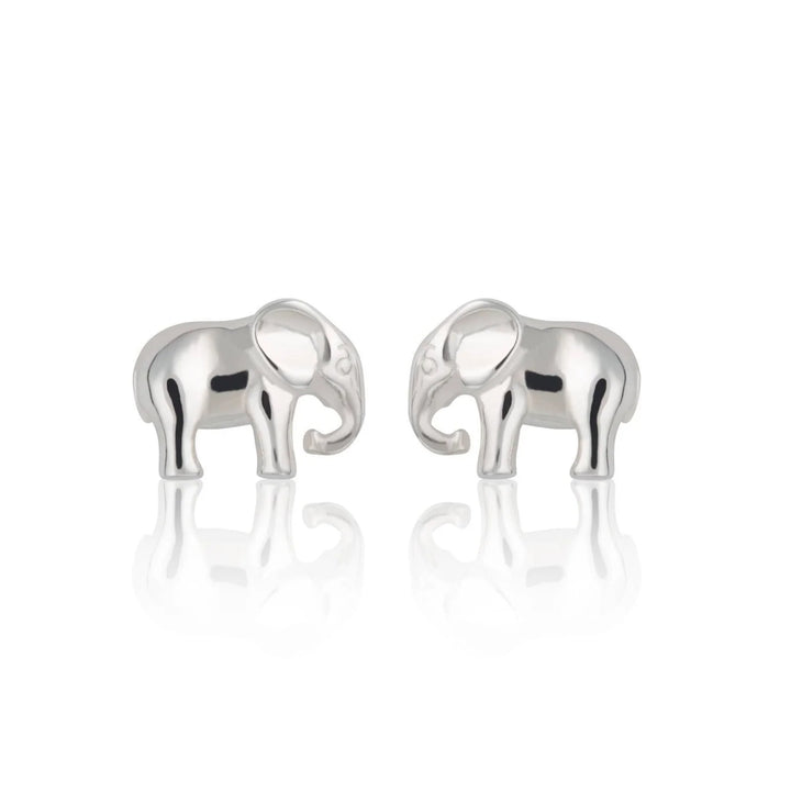 Silver Elephant Stud Earrings SESEL