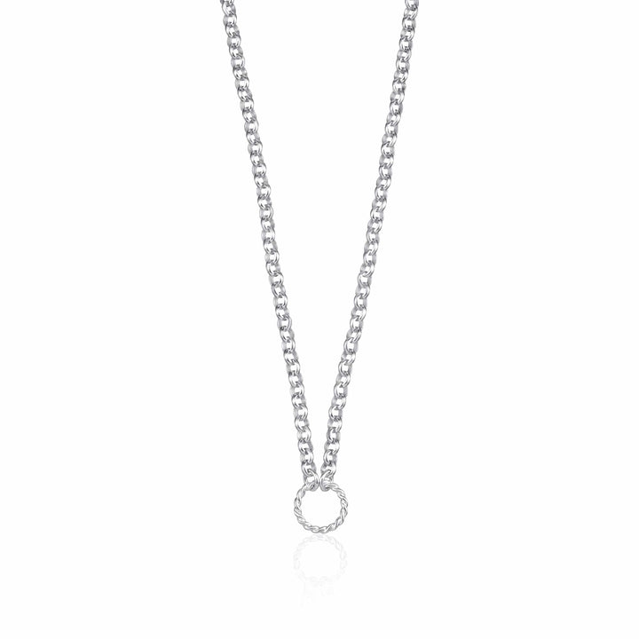 Silver Eternity Twist Charm Collector Necklace CHCSETWST