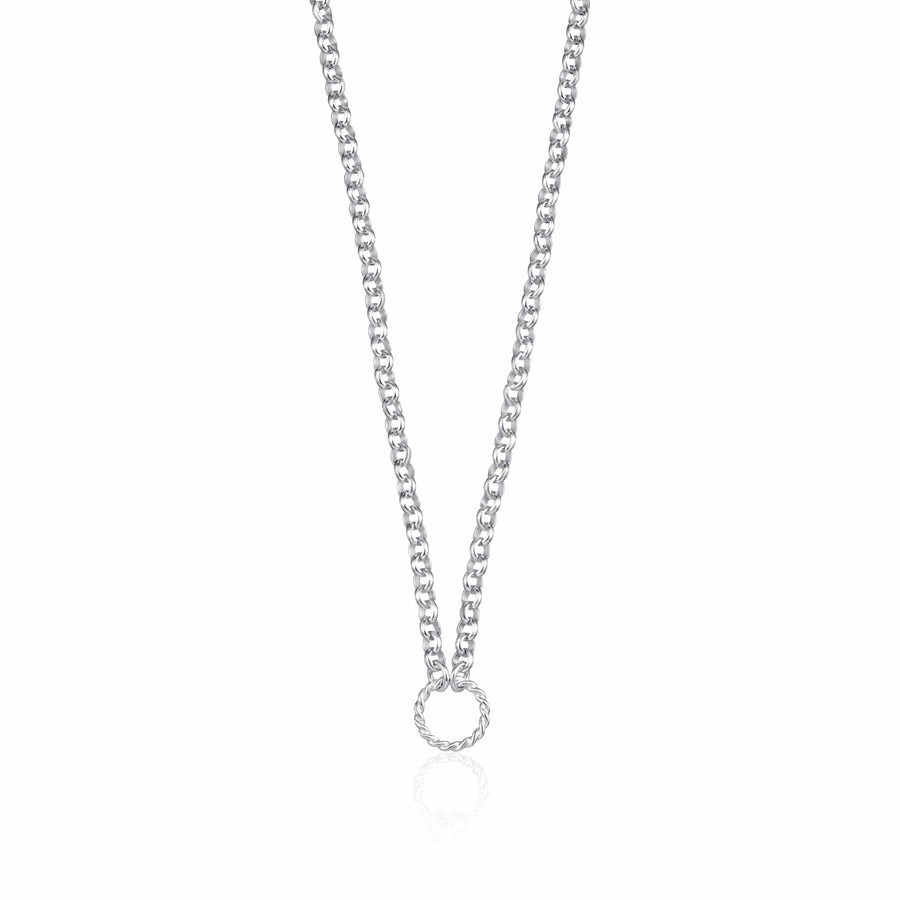 Silver Eternity Twist Charm Collector Necklace CHCSETWST